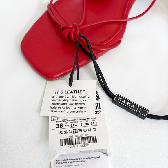 Zara Heeled Leather Strappy Sandals 2842/001 - Picture 11 of 12